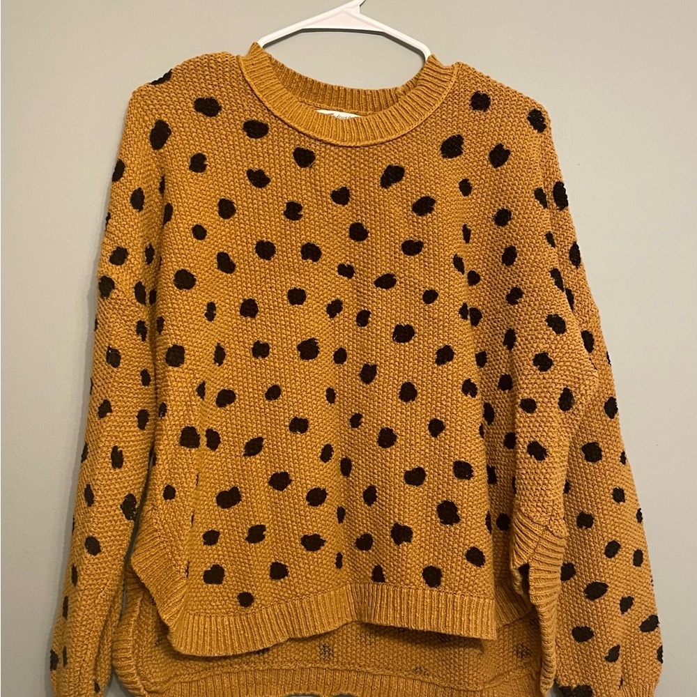 Madewell Mustard Polka Dot Sweater